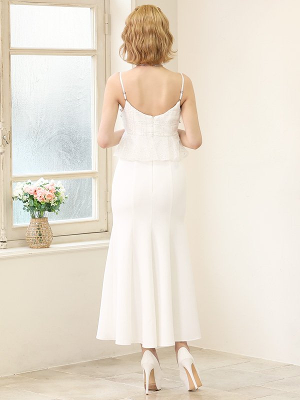 画像8: 【ANGEL R/エンジェルアール】レース/ ペプラムデザイン/ フラワービジュー/ ミディアム/ ロングドレス/ キャバドレス long[OF2] (8)