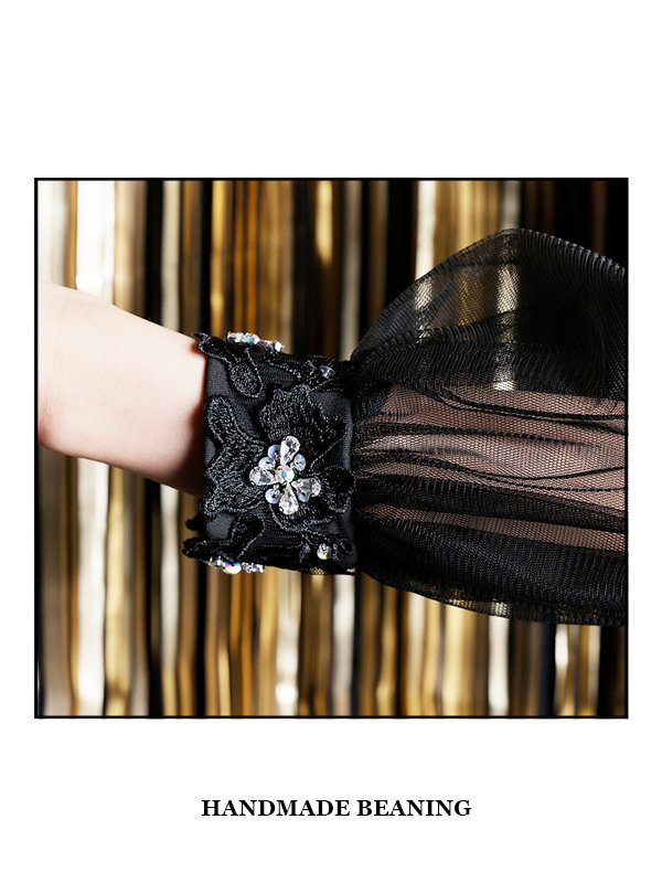 画像8: XS-Lサイズあり【ANGEL R/エンジェルアール】アシンメトリーデザイン/ フラワーレース/ ロングスリーブ/ タイト/ ミニドレス/ キャバドレス[OF2] (8)