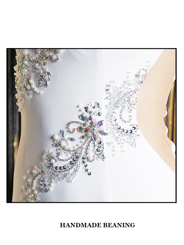 画像9: 【ANGEL R/エンジェルアール】ホルターネック/ フラワービジューデザイン/ メッシュ/ タイト/ ロングドレス/ キャバドレス long[OF2] (9)