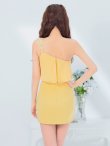 画像5: XSサイズあり【ANGEL R/エンジェルアール】パール付き/ ワンショルダー/ シフォン/ ストレッチ/ タイト/ セットアップ/ ミニドレス/ キャバドレス[OF2] (5)