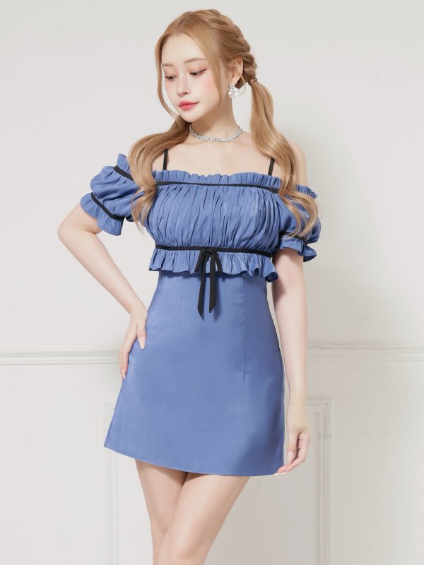 ブルー　モデル：きよみ　身長：158cm　着用サイズ：Sサイズ