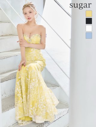 Eau Souage イエローロングドレス ロングドレス：イエロー(黄)｜キャバドレス・ミニドレス通販はsugar