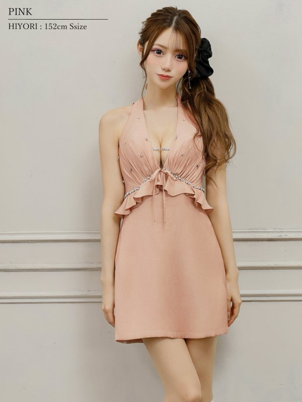 ピンクベージュ　モデル：ひより　身長：152cm　着用サイズ：Sサイズ