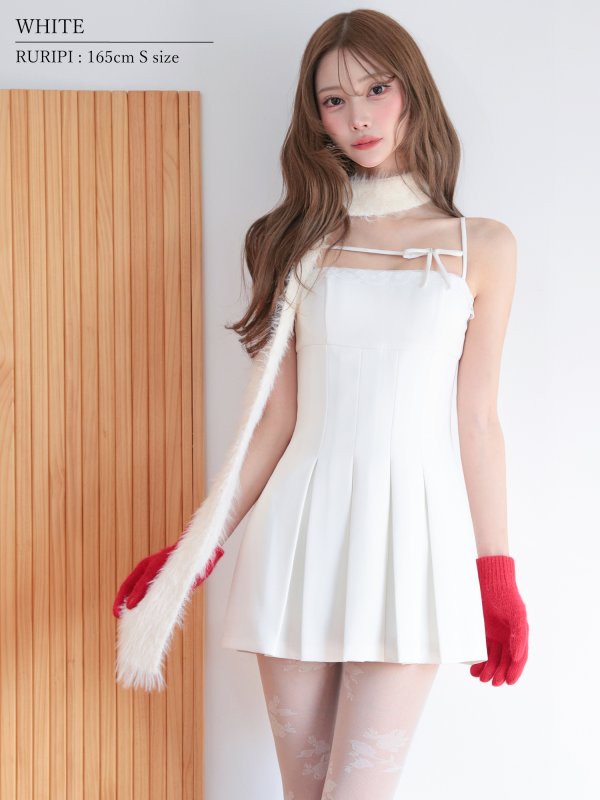 ホワイト　モデル：るりぴ　身長：165cm　着用サイズ：Sサイズ