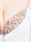 画像7: XSサイズあり【ANGEL R/エンジェルアール】シフォンショルダー / バストビジュー / ウエストカット / メッシュ/ タイト/ ミニドレス/ キャバドレス[OF2] (7)