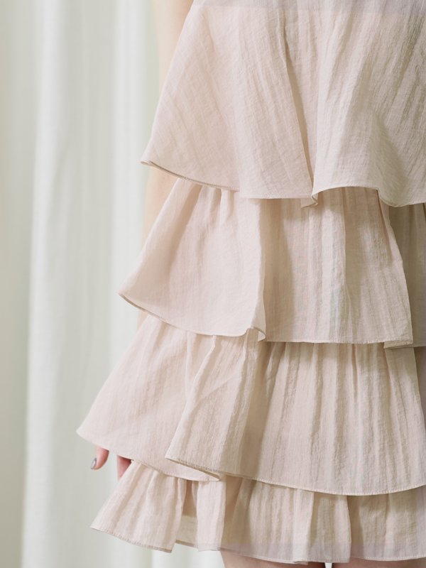 画像5: 【ANGEL R/エンジェルアール】ティアード/ フレア/ フリル/ キャミ/ フレアミニドレス/ キャバドレス[OF2] (5)