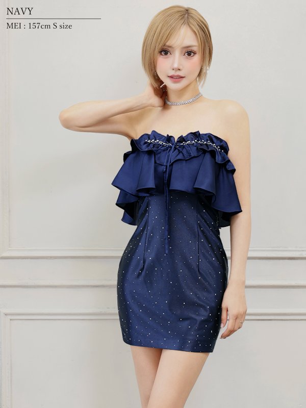 ネイビー モデル:葉月芽生 身長:157cm 着用サイズ:Sサイズ