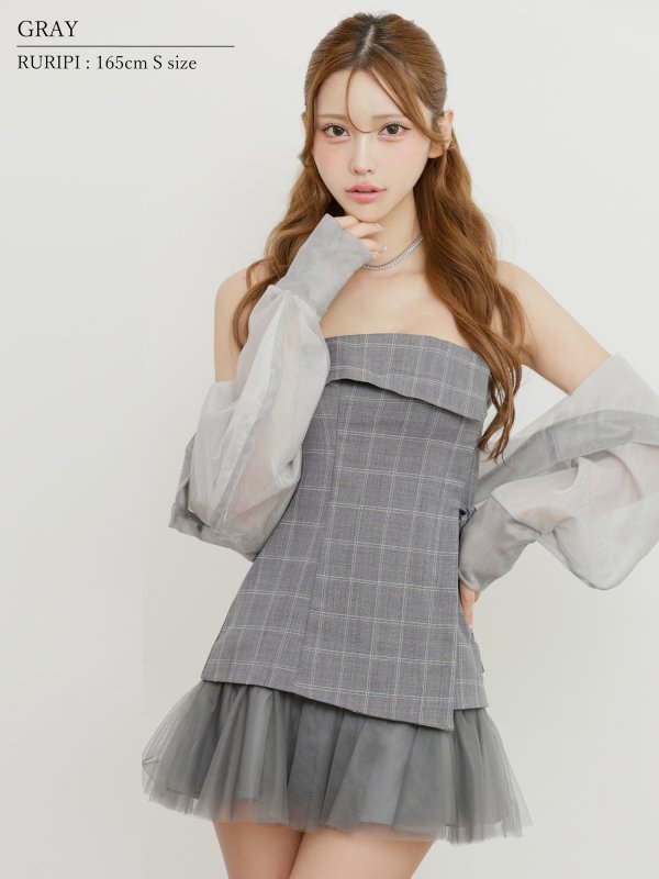 グレー モデル：るりぴ　身長：165cm　着用サイズ：Fサイズ