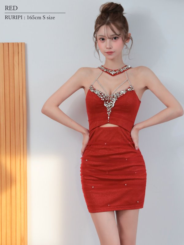 レッド　モデル：るりぴ　身長：165cm　着用サイズ：Sサイズ