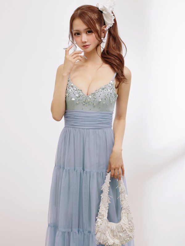 ブルー モデル：りり　身長：159.8cm　着用サイズ：Sサイズ