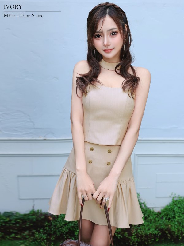 アイボリー　モデル：葉月芽生　身長：157cm　着用サイズ：Sサイズ