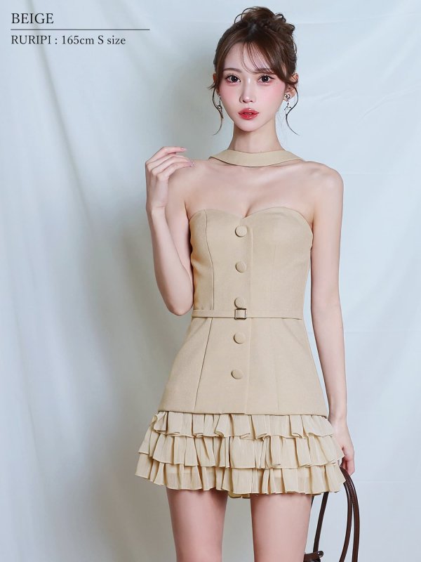 ベージュ　モデル：るりぴ　身長：165cm　着用サイズ：Sサイズ