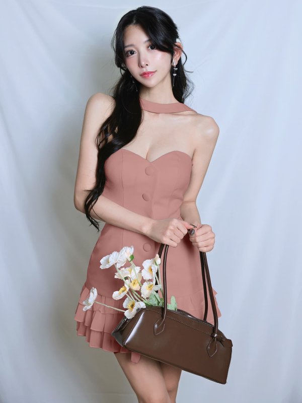 ピンク　モデル：ゆいぴす　身長：170cm　着用サイズ：Sサイズ