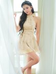 ベージュ　モデル：ゆいぴす　身長：170cm　着用サイズ：Sサイズ