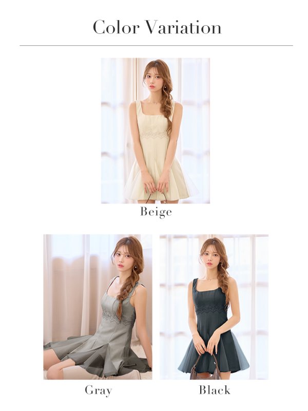 画像27: XSサイズあり【ANGEL R/エンジェルアール】フラワーレース/ メッシュ/ プリーツ/ ノースリーブ/ フレア/ マイクロミニドレス/ キャバドレス[OF2] (27)