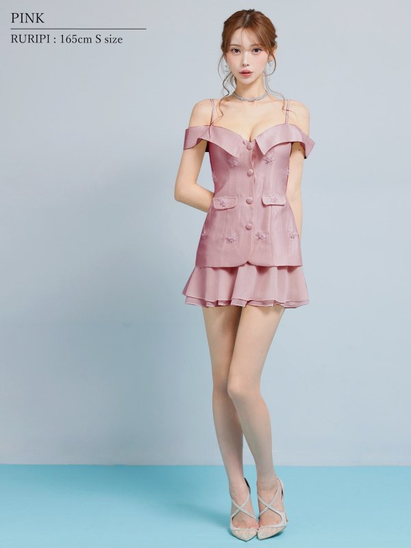 ピンク　モデル：るりぴ　身長：165cm　着用サイズ：Sサイズ