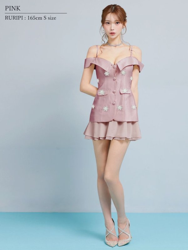 ピンク　モデル：るりぴ　身長：165cm　着用サイズ：Sサイズ