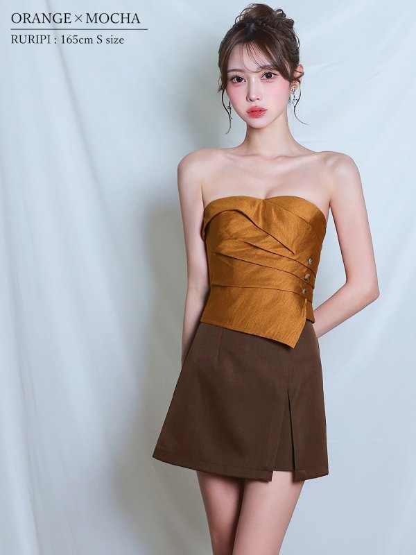 オレンジ×モカ モデル：るりぴ　身長：165cm　着用サイズ：Sサイズ