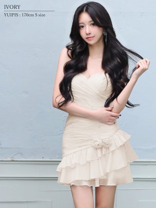 y*i様 sugar ホワイトキャミソール&フリルスカート ミニドレス：ホワイト(白)｜キャバドレス・ミニドレス通販はsugar