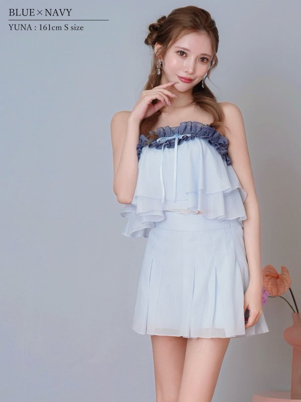 ブルーxネイビー モデル：ゆな　身長：161cm　着用サイズ：Sサイズ