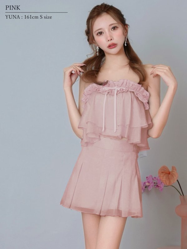 ピンク モデル：ゆな　身長：161cm　着用サイズ：Sサイズ