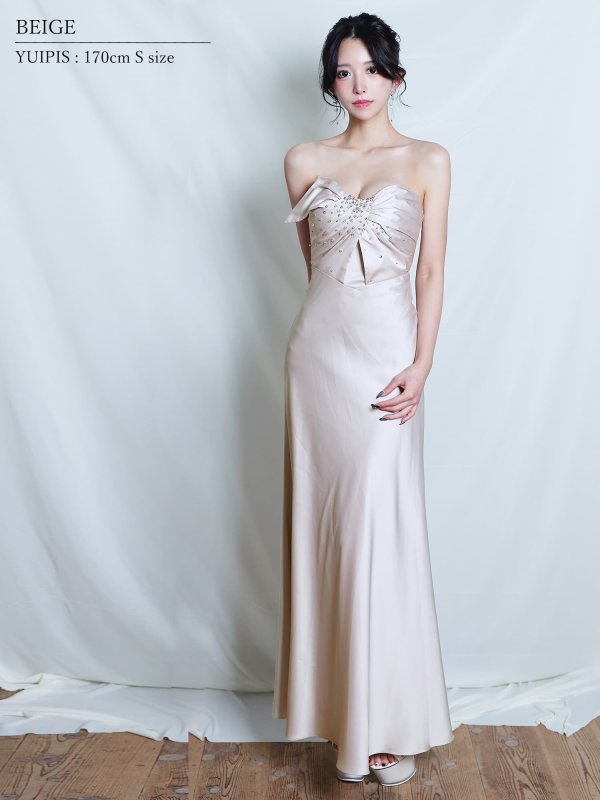 ベージュ　モデル：ゆいぴす　身長：170cm　着用サイズ：Sサイズ