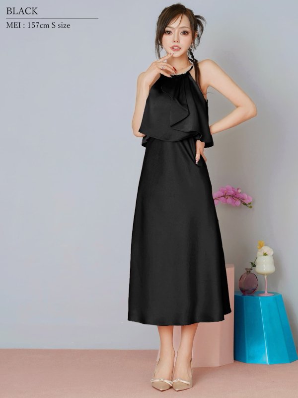 ブラック　モデル：葉月芽生　身長：157cm　着用サイズ：Sサイズ