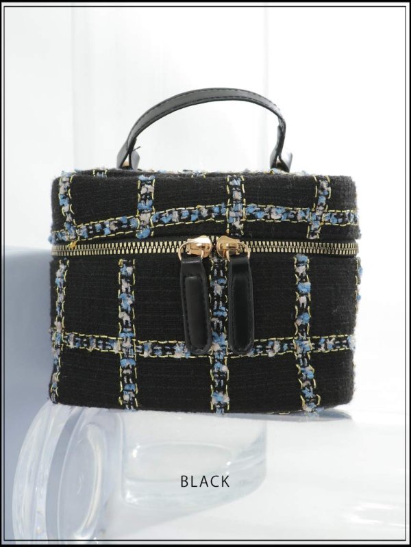 画像2: 【バッグ】ツイードチェックバニティバッグ【2カラー】[OF03] (2)