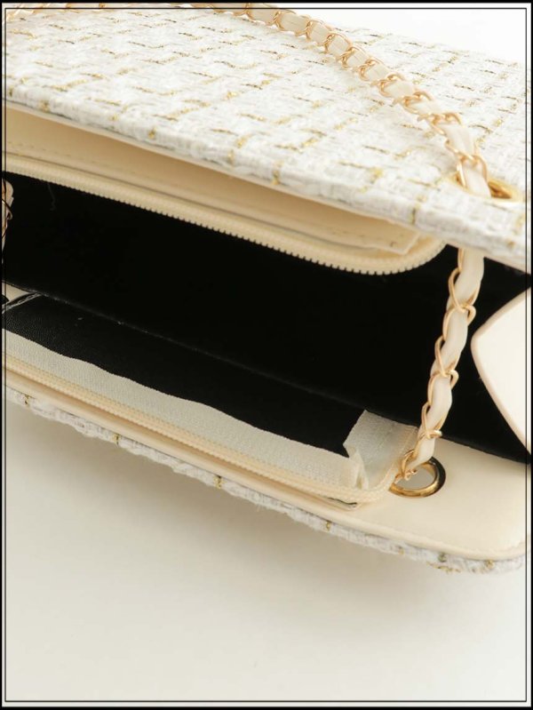 画像6: 【バッグ】ツイードチェーンショルダーバッグ【2カラー】【IM】[OF04] (6)