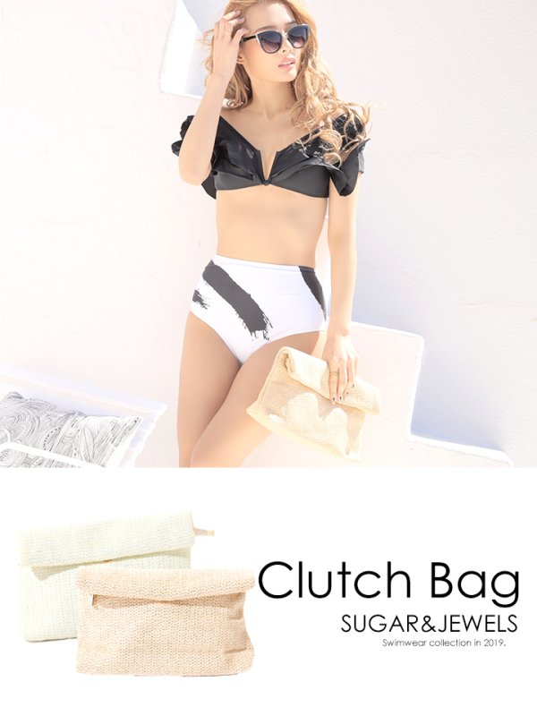 画像8: 【即日発送】【ビキニ】【水着小物：ビーチバッグ】ストロークラッチバッグ[FB01] (8)