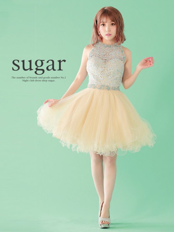 画像6: ☆XSサイズあり☆【Lip line/リップライン】ケミカルレース切り替えアメスリフレアミニキャバドレス♪s6B1705[HC03] (6)