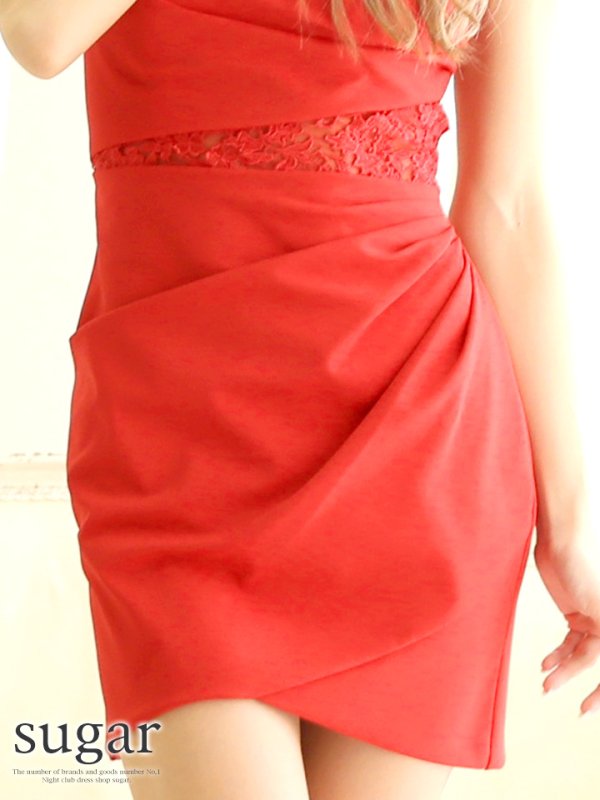 画像8: 【Lip line/リップライン】胸元カット/ウエストレース/ワンカラー/ミニドレス /キャバドレス[HC03] (8)