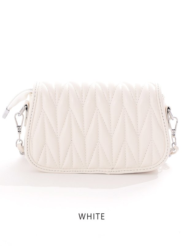 画像5: 【BAG】キルティングショルダービジューバッグ/キルティング/ショルダー/ビジュー/チェーン【2カラー】[OF03] (5)