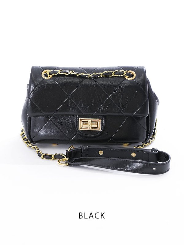 画像3: チェーン付きミニバッグ【2カラー】[OF04] (3)