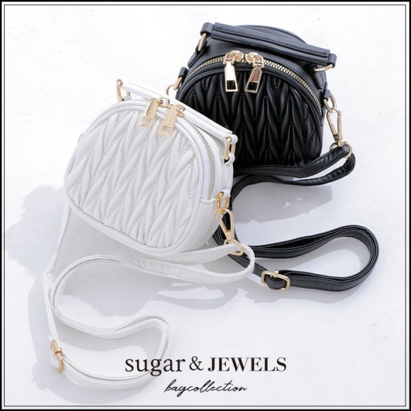 画像2: ストラップ付きキルティングショルダーミニバッグ【2カラー】[OF04] (2)