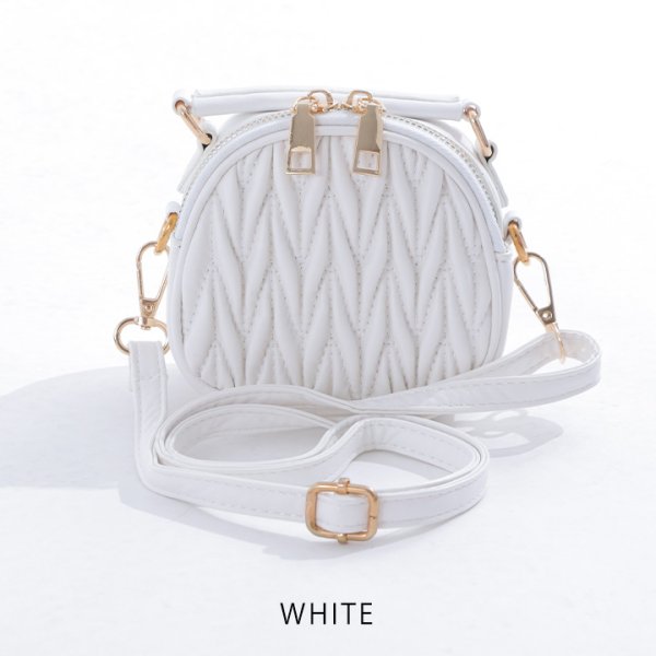 画像4: ストラップ付きキルティングショルダーミニバッグ【2カラー】[OF04] (4)