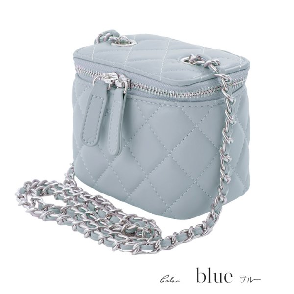 画像3: 【水着小物：ビーチバッグ】ショルダーチェーン付き/ キルティング/ バニティバッグ[HC03] (3)