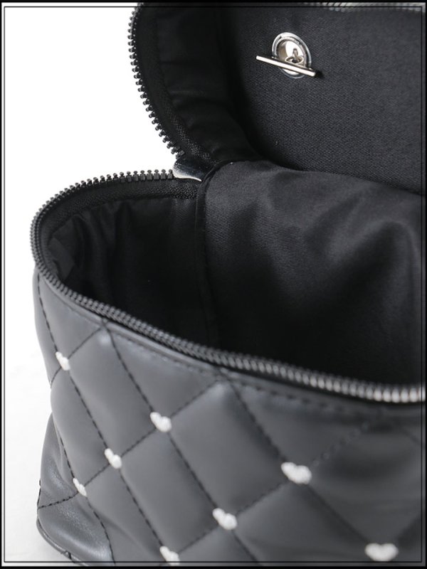 画像6: 【バッグ】チェーンショルダーハートキルティングバニティバッグ【2カラー】[OF02] (6)