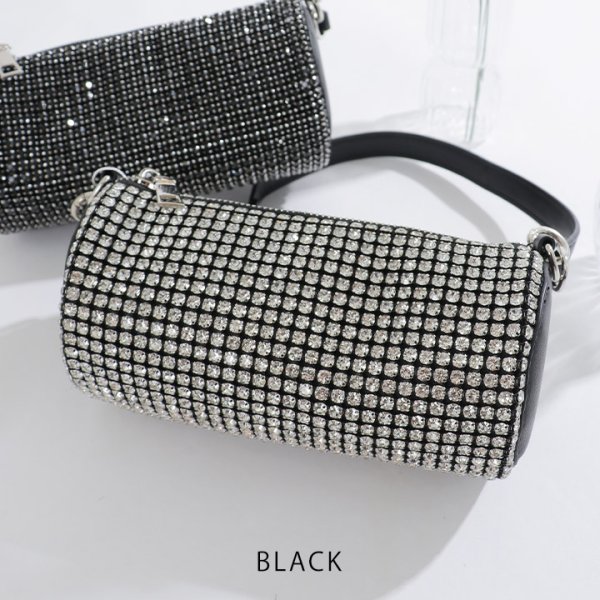 画像3: 【バッグ】ラインストーンラウンドバック【2カラー】[OF04] (3)