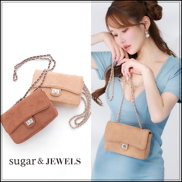 画像1: 【バッグ】チェーンスエードショルダーバッグ【2カラー】[OF02] (1)