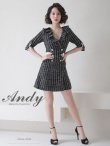 画像12: 【Andy ANDY Fashion Press 14 COLLECTION 06】チェックツイード/ 五分袖/ 袖あり/ フリル/ バックリボン/ パールボタン/ ワンピース/ Aライン/ ミニドレス/ キャバドレス[OF05] (12)