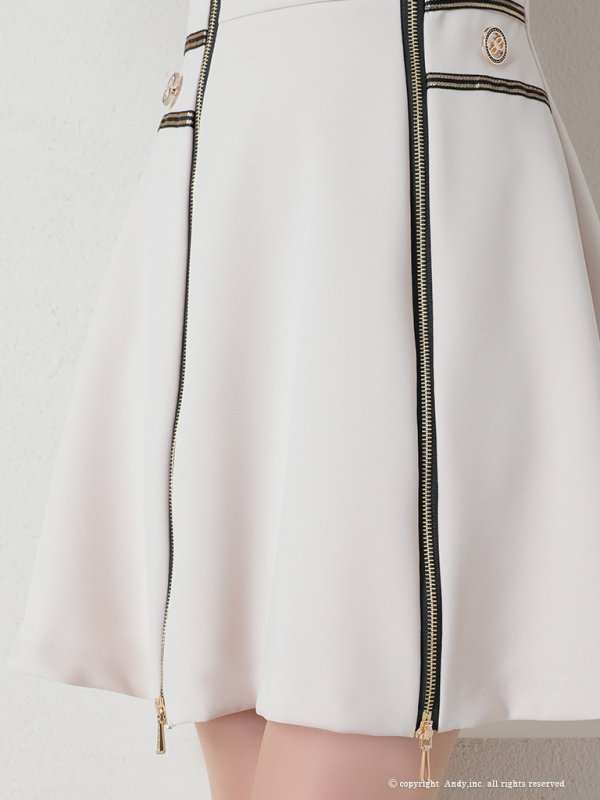 画像28: 【ANDY/アンディ】ハイネック/ バイカラー/ ジップデザイン/ ノースリーブ/ Aライン/ フレア/ ミニドレス/ キャバドレス[OF05] (28)