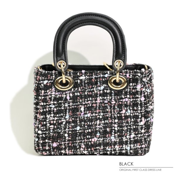 画像3: 【ANGEL R/エンジェルアール】ミックスチェック/ ツイード/ ハンドバッグ【2カラー】[OF02-C] (3)