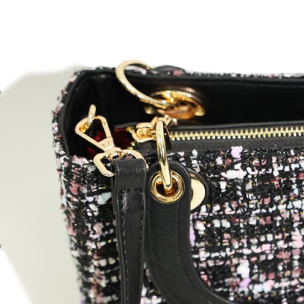 画像6: 【ANGEL R/エンジェルアール】ミックスチェック/ ツイード/ ハンドバッグ【2カラー】[OF02-C] (6)