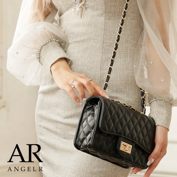 画像2: 【ANGEL R/エンジェルアール】キルティング/ フェイクレザー/ ショルダーバッグ【Fサイズ/4カラー】[OF04] (2)