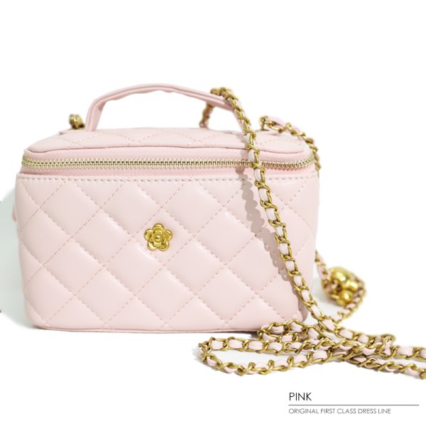 画像4: 【ANGEL R/エンジェルアール】キルティング/ フェイクレザー/ フラワーボタン/ ショルダーハンドバッグ【Fサイズ/3カラー】[OF02-C]  (4)