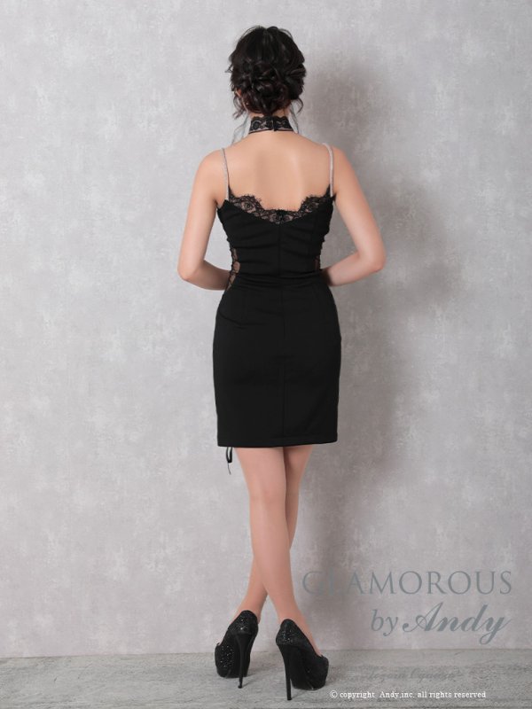 画像11: 【Miyu × GLAMOROUS by Andy 05 COLLECTION 06】ジップ/ ビジュー/ 編み上げ/ ワンカラー/ シアー/タイト/ ミニドレス/ キャバドレス[OF05] (11)