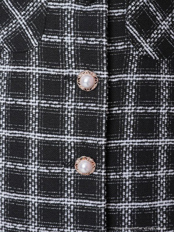 画像23: 【an/アン】 ツイード / ノースリーブ/ 襟付き/ Aライン/ 台形スカート/ ミニドレス/ キャバドレス[OF05] (23)