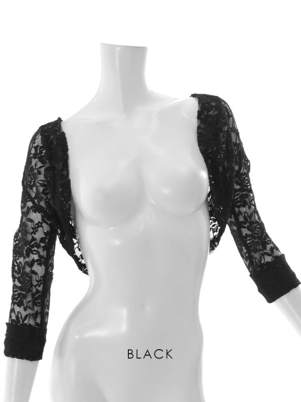 画像2: モノトーン刺繍レースボレロ/上着/羽織り物/アウター【Fサイズ/2カラー】[OF04-U] 【IM】 (2)