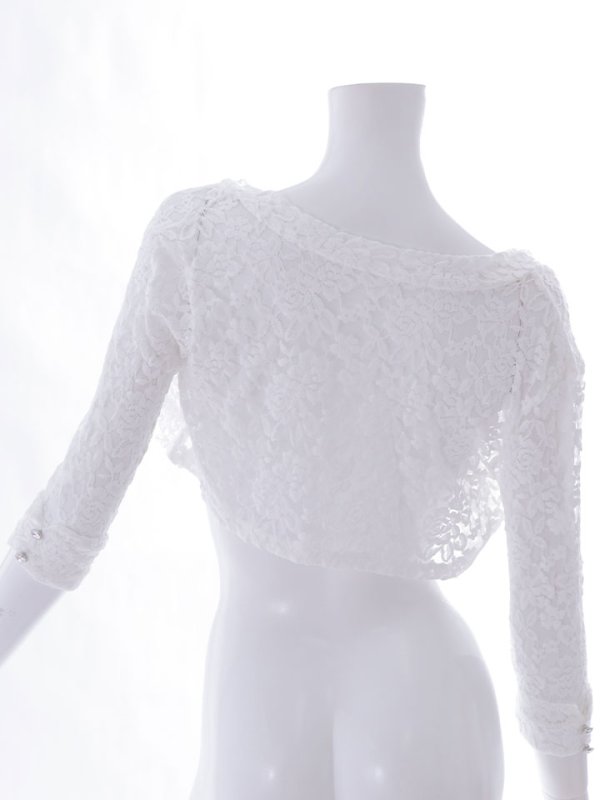 画像5: モノトーン刺繍レースボレロ/上着/羽織り物/アウター【Fサイズ/2カラー】[OF04-U] 【IM】 (5)